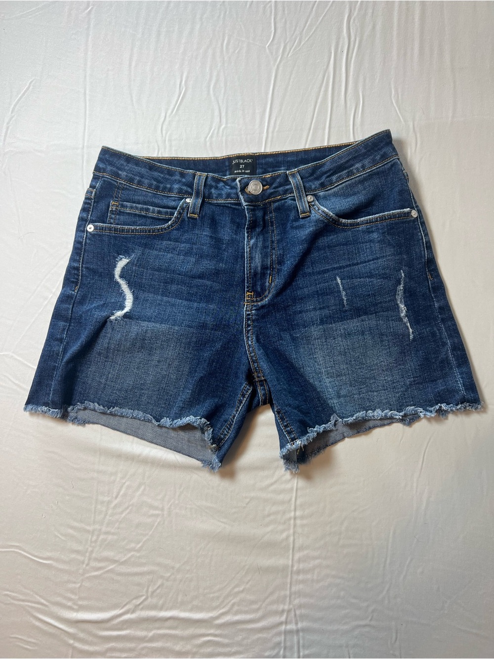 Just Black Denim High Rise Distressed Cutoff Jean Shorts - Size 27